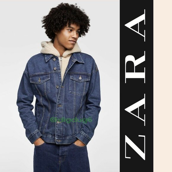 NWT Zara Denim Jacket W / sherpa hood